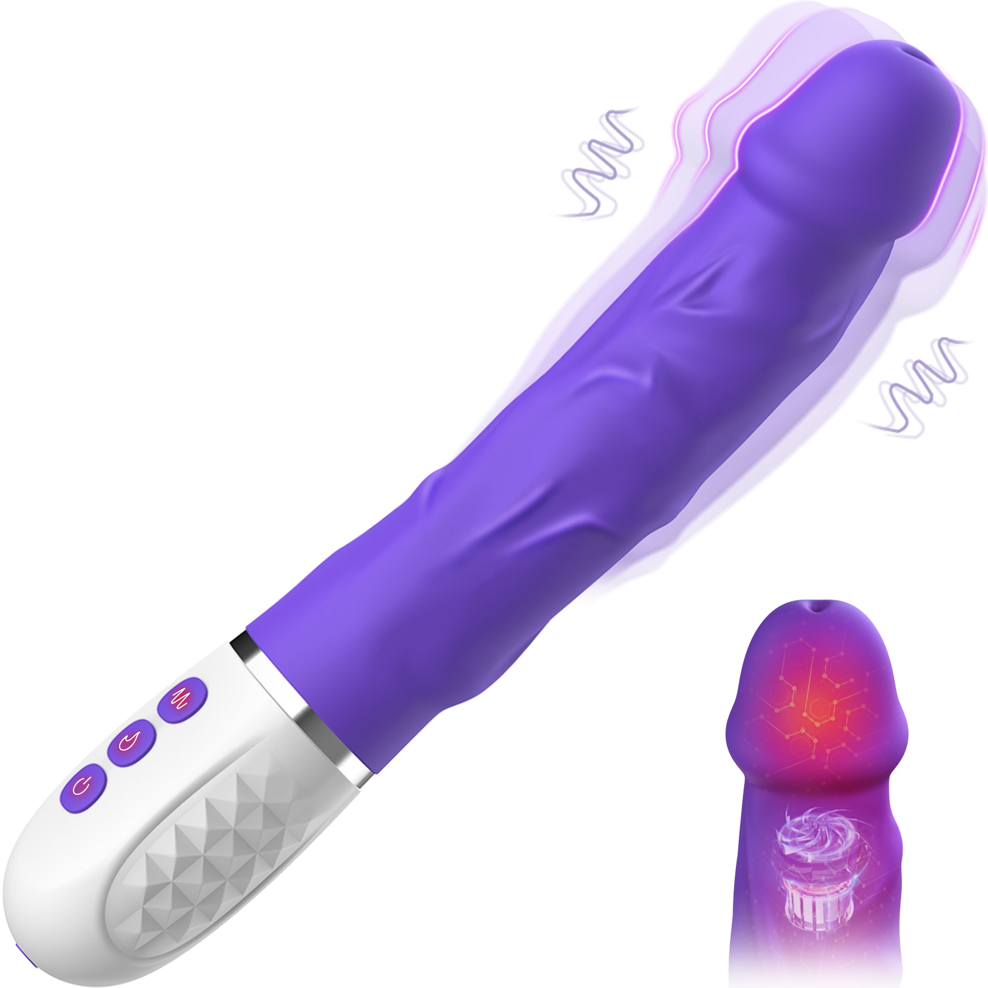 Thrustinh Dildo With Heating Function – Amovibe