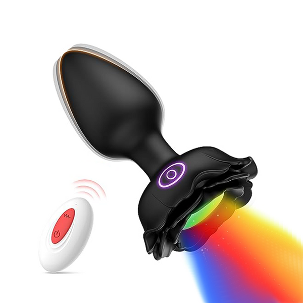 LED Vibrating Butt Plug with 10 Colors & Vibration Settings