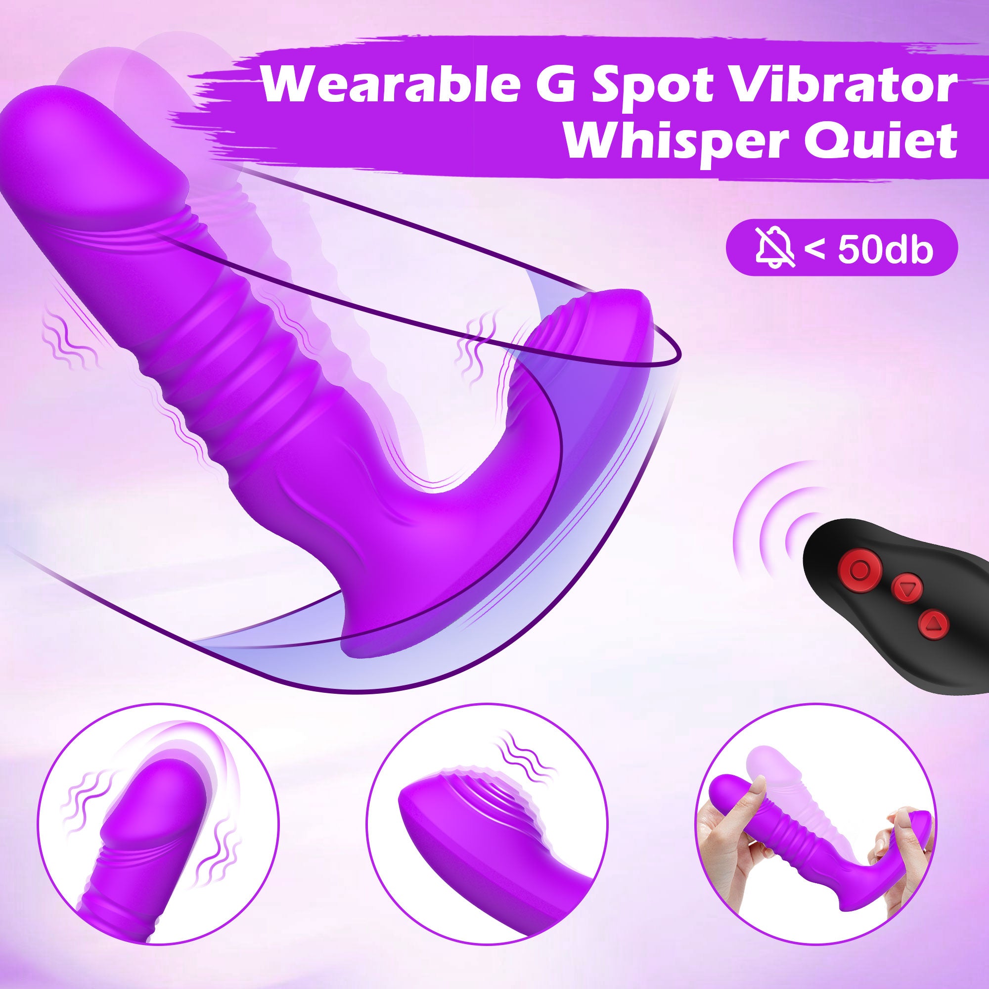 Dildo G Spot Vibrator with Thrusting Vibrating Functions